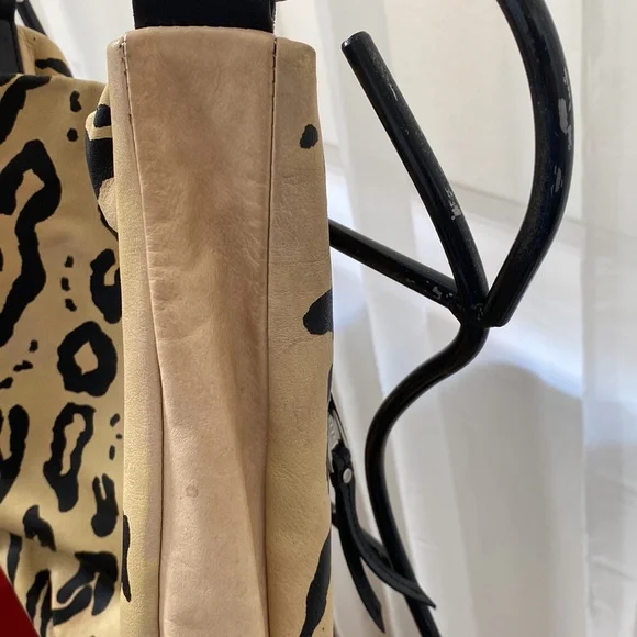 L.A.M.B Leather Leopard Shoulder Bag